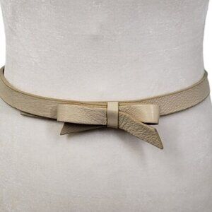 Brave Cream Narrow Leather Belt Bow Detail Size 28